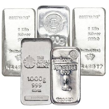 1 Kg Silver Bar - 5 Bar Bundle 