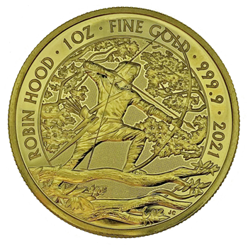 1 Oz Gold  Robin Hood Coin 2021