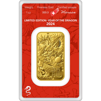 1 Oz Gold Argor-Heraeus Year of Dragon