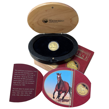 1/4 Oz Gold Australian Year of the Horse