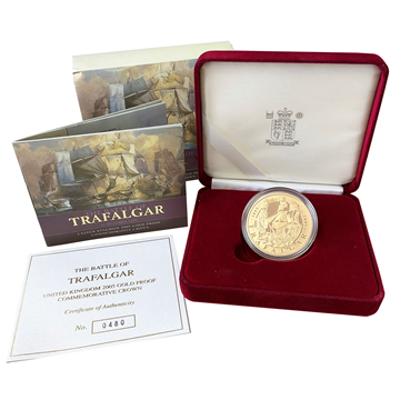 1805 - 2005 The Battle of Trafalgar Gold £5 Crown