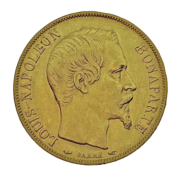 1850 -1865 French 20 Francs Gold Coin Wreath Coin 