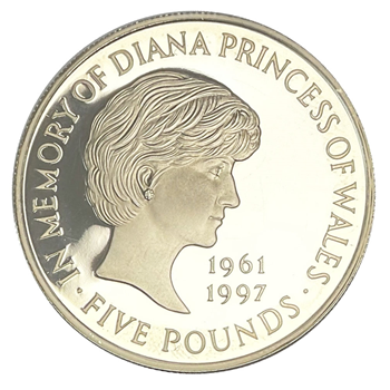 1961-1997 Silver Diana Memorial £5 Crown