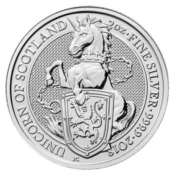 2 Oz Silver Unicorn of Scotland