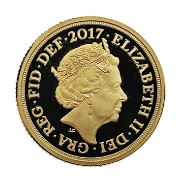 2 Pound loose Proof Gold 2017 Piedfort Sovereign 