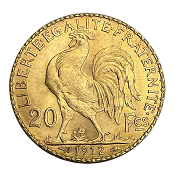 20 French Francs Marianne Rooster Coin 1899 - 1914