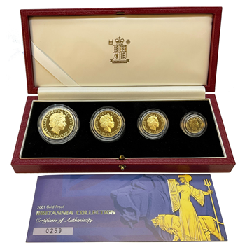 2001 Britannia 4 Gold Proof Box Set