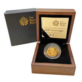 2008 Gold Half Sovereign -  Proof Coin with Box