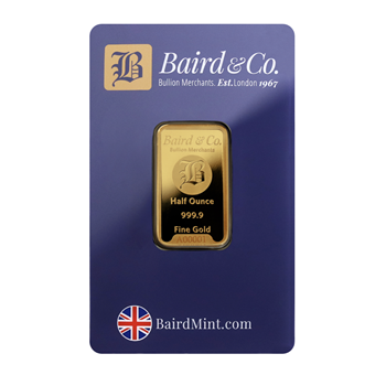 Certified 1/2 Oz Gold Bar Baird