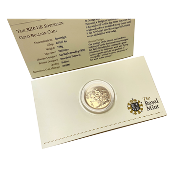 Carded Gold Bullion Sovereign 2010