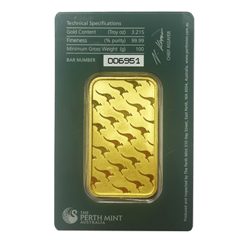 Certified 100g Gold Bar Perth Mint