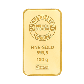 Certified 100g Gold Bar Sharps Pixley