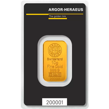 Certified 10g Gold Bar Argor-Heraeus Kinebar