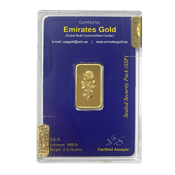 Certified 2.5g Gold Bar Emirates