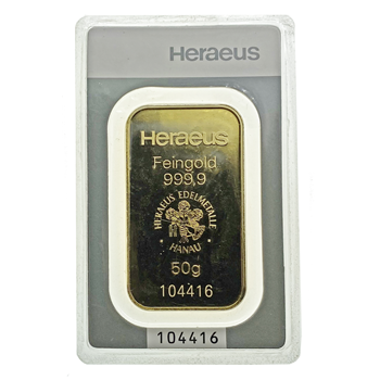 Certified 50g Gold Bar Argor-Heraeus