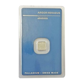 Certified Palladium 1g Bar - Argor Heraeus 