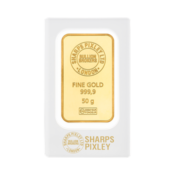 Certified 50g Gold Bar Sharps Pixley