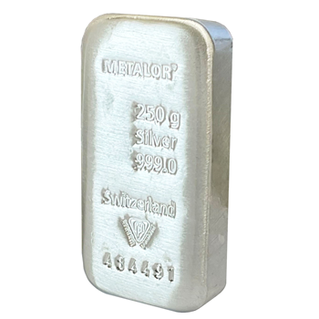 Certified 250g Silver Bar Metalor