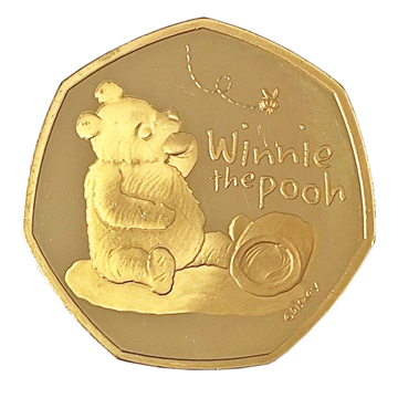 Gold Piedfort 50 Pence Winnie the Pooh