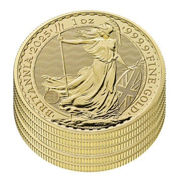 2025 Gold Britannia 1 Oz  - 5 Coin Bundle