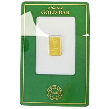 Gold Bar- 1g -Certified-Royal Mint Refinery (RMR) 