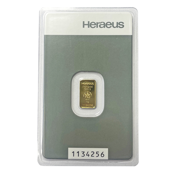 Certified 1g Gold Bar Argos Heraeus