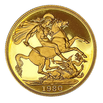 Gold Double Sovereign 1980 Loose Proof 