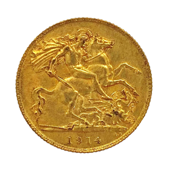 Gold Half Sovereign - George V 1914 London