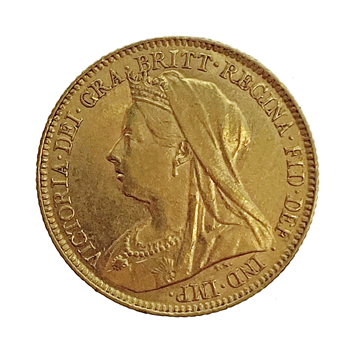 Gold Half Sovereign Victoria Old head