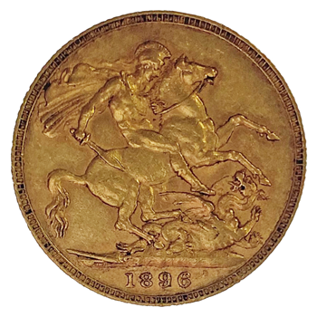 Gold Sovereign -  Victoria Old Head 1896 - London