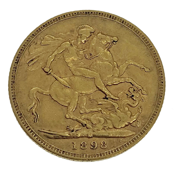 Gold Sovereign -  Victoria Old Head 1898 Melbourne