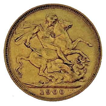 Gold Sovereign -  Victoria Old Head 1900 London