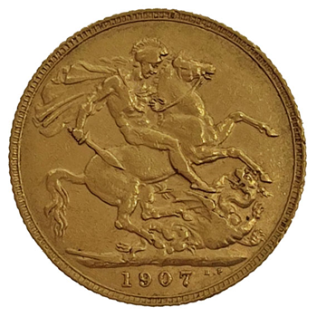 Gold Sovereign - Edward   1907 London