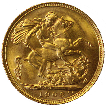 Gold Sovereign - Edward VII - 1908