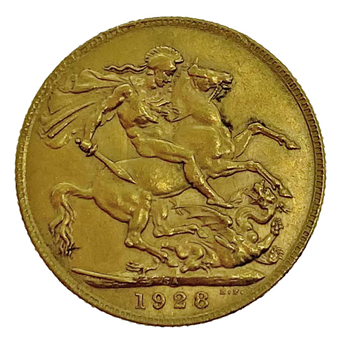 Gold Sovereign - George V- 1928 - South African