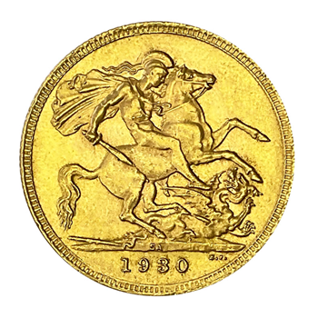 Gold Sovereign - George V- 1930 - South African