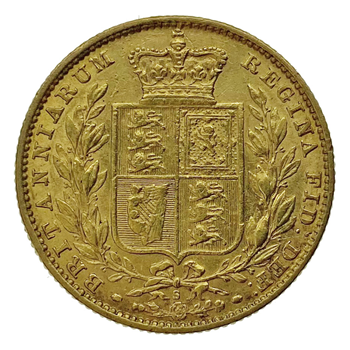 Gold Sovereign  Shieldback 1879 London