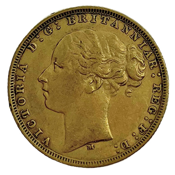 Gold Sovereign - Victoria Young Head 1880 M