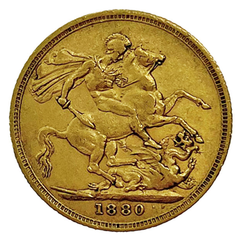 Gold Sovereign - Victoria Young Head 1880 M