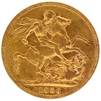 Gold Sovereign - Victoria Young Head 1886