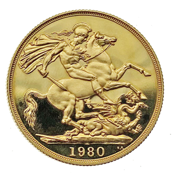 Gold Sovereign 1980 Two Pound Loose Proof