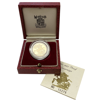 Gold Sovereign 1985  Proof Coin with Box 