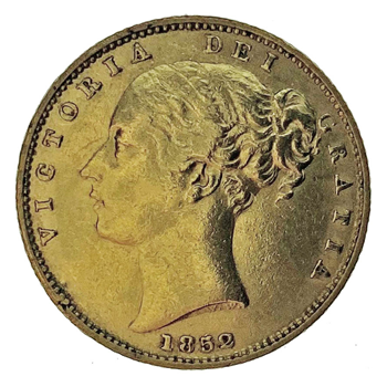 Gold Sovereign Shieldback 1852 London