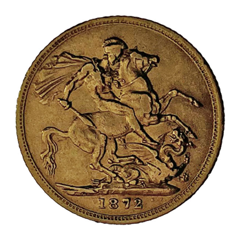 Gold Sovereign - Victoria Young Head 1872 - M