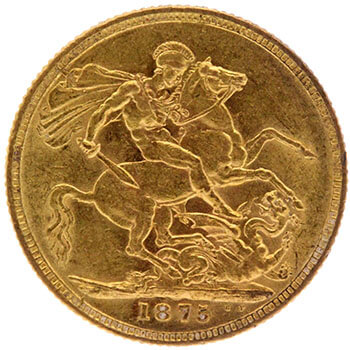 Gold Sovereign - Victoria Young Head 1875