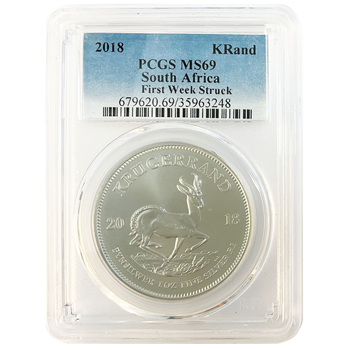 Graded 1 Oz Silver Krugerrand 2018