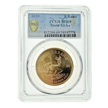 Graded 1Oz Gold Krugerrand 2020 - MS69