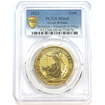 Graded PCGS MS68 2023 1Oz Gold Britannia 