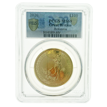 Graded PCGS MS69 2020 1Oz Gold Britannia cert 11