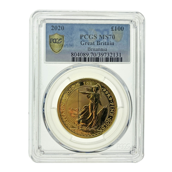 Graded PCGS MS70 2020 1Oz Gold Britannia 